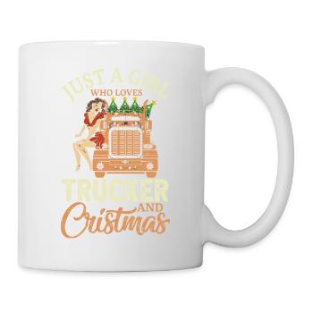 Just a girl who loves trucker and christmas - Mug blanc - blanc - Droite