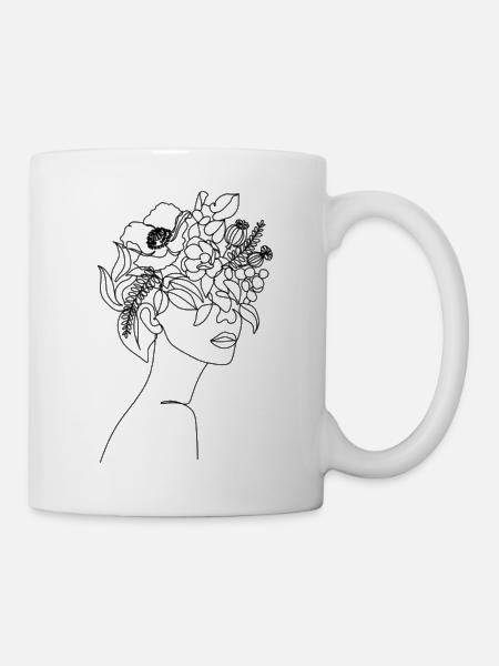 Blumen im Haar - Tasse - Weiß