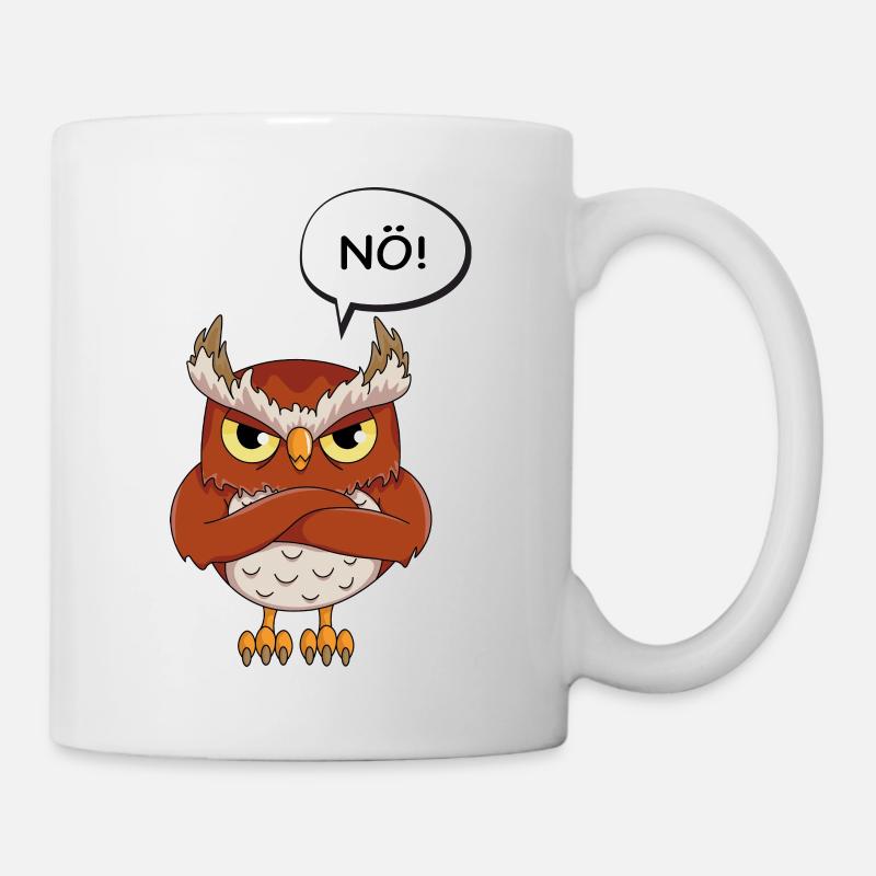 Statement Eule Tier Fans lustiger Vogel Geschenk - Tasse - Weiß