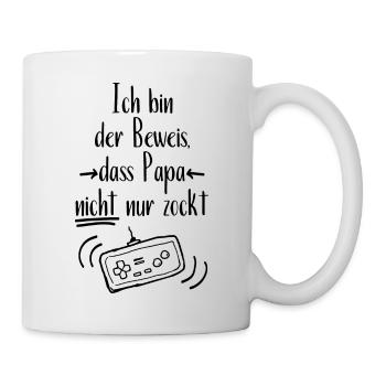 Papa Gamer Zocken Nerd Geschenk Spiel - Tasse - Weiß - Rechts