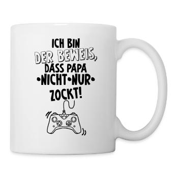 Papa Zocken Nerd Gamer Geschenk Spiel - Tasse - Weiß - Rechts