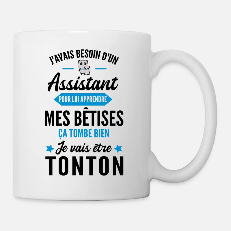 Assistant / je vais être Tonton / futur Tonton - Mug blanc - blanc