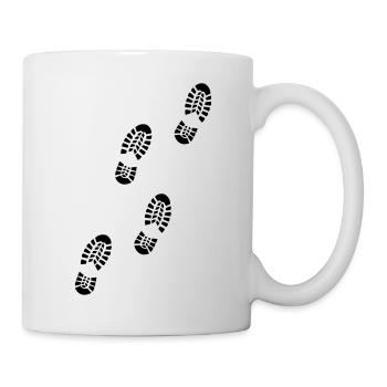 shoes footprints - Mug - white - Right