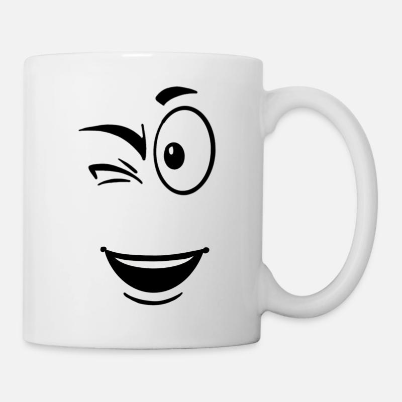 Face toon wink - Mug - white