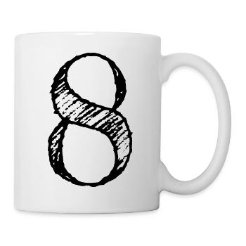 Number 8 eight - Number 8 (hand-drawn) - Mug - white - Right