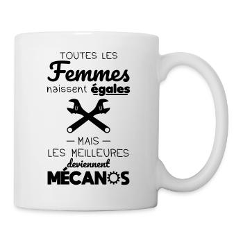 Femmes égales les meilleures deviennent mécanos - Mug blanc - blanc - Droite