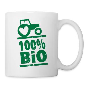100% bio, agriculture biologique - Mug blanc - blanc - Droite
