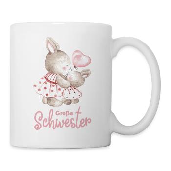 Hasen Große Schwester Luftballon - Tasse - Weiß - Rechts