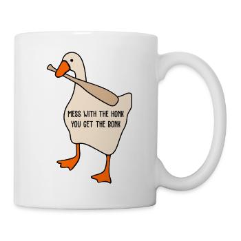 Legen Sie sich mit dem Hupen an, Sie erhalten die Bonk-Tiergrafik - Tasse - Weiß - Rechts