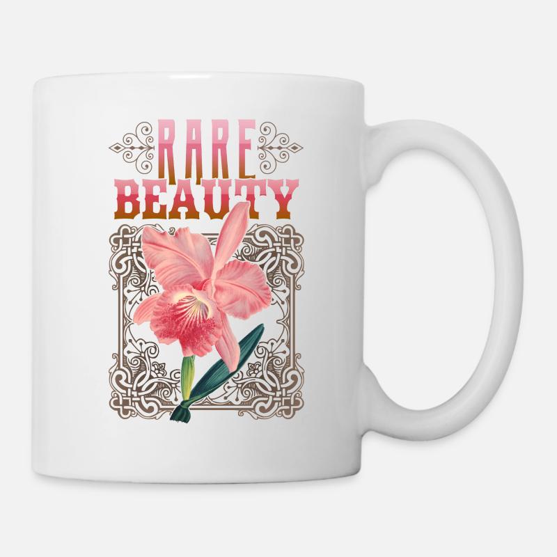 Orchidee, Orchideen, Vintage-Orchidee - Tasse - Weiß