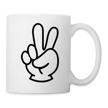 peace hand - Tasse - Weiß - Rechts