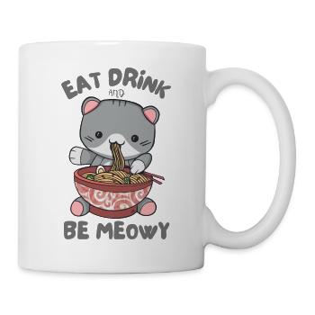 Cute Cat Ramen, Ramen Cat, Eat Drink Be Meowy - Mug - white - Right