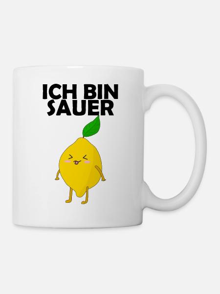 Zitrone ich bin sauer - Tasse - Weiß