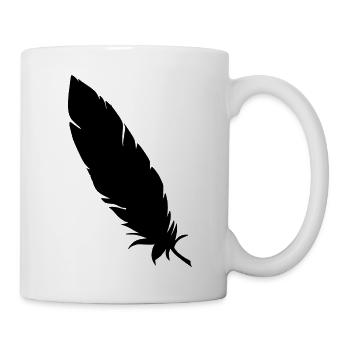Feder simpel schwarz - Tasse - Weiß - Rechts