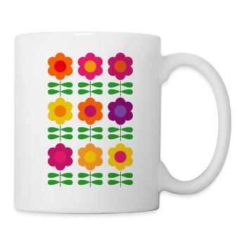 Retro Blume 60er 70er Jahre Vintage HippieFlower - Tasse - Weiß - Rechts