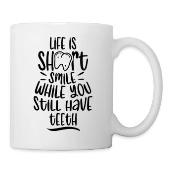 Sourire Tant que tu as encore des dents Pratique Dentiste - Mug blanc - blanc - Droite