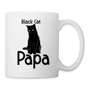 Schwarze Katze Papa - Tasse - Weiß - Rechts