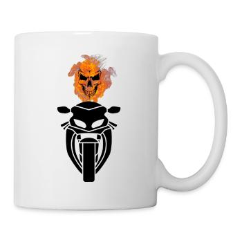 Motos, Skull Motorcycle, Hoodies Moto, - Mug blanc - blanc - Droite