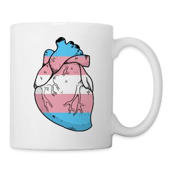 Transexual pride realistisches Herz Trans Fahne - Tasse - Weiß - Rechts