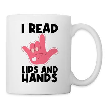 Cadeau de langue des signes des sourds-sourds - Mug blanc - blanc - Droite