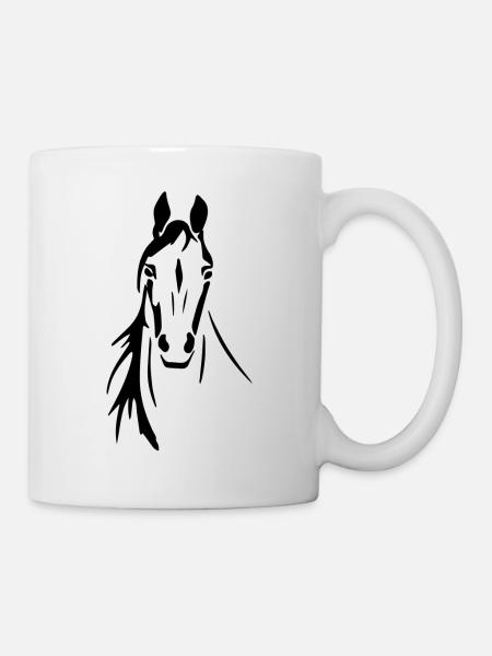 Tête de cheval cheval cheval cheval équitation - Mug blanc - blanc