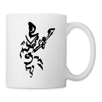 Gitarre Figur - TUSCHE Abstrakt - Tasse - Weiß - Rechts