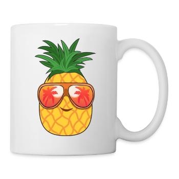 Pineapple sunglasses summer - Mug - white - Right