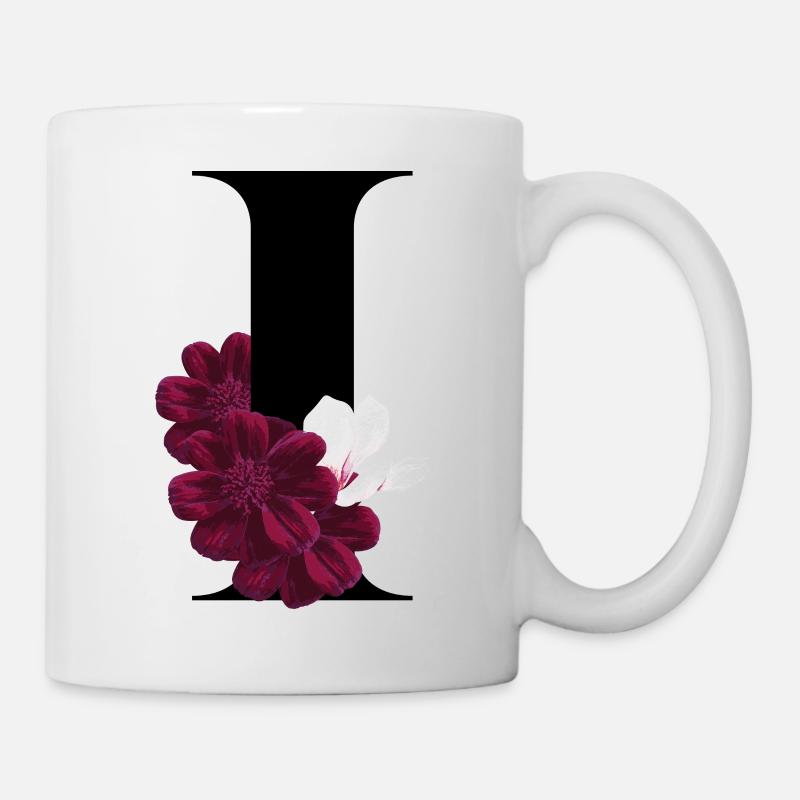 Buchstabe I blühende - Tasse - Weiß