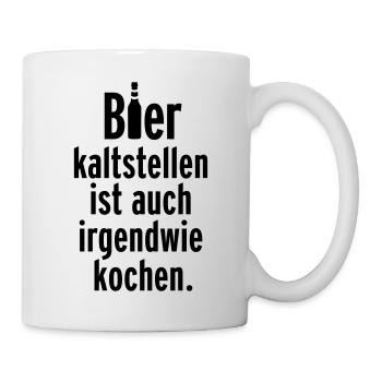 Bierflasche kalt Kühlschrank Küche kochen grillen - Tasse - Weiß - Rechts