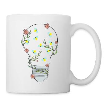 Ampoule florale - Mug blanc - blanc - Droite