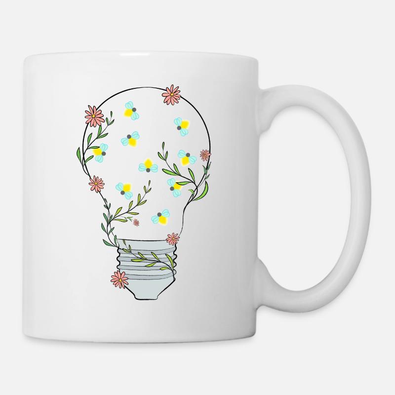 Floral Light Bulb - Mug - white