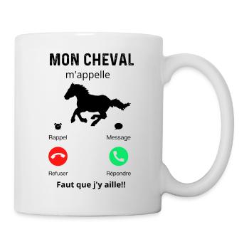 mon cheval m'appelle - Mug blanc - blanc - Droite