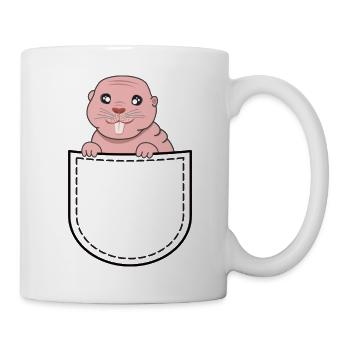 Nude mole in chest pocket | Ugly Rat Rodents - Mug - white - Right