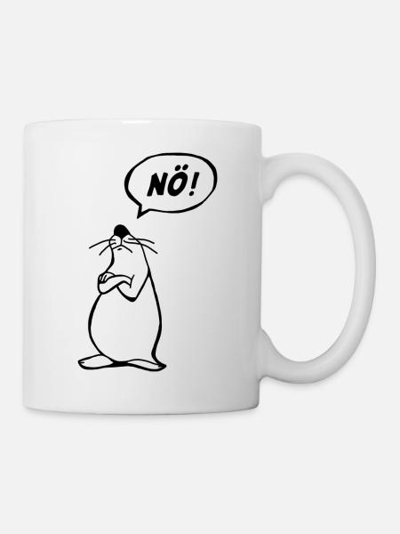 Nö Maus schwarz NÖ - Tasse - Weiß