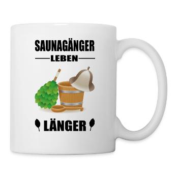 Sauna Bad Spa Wellness Dampfbad Geschenk Idee - Tasse - Weiß - Rechts