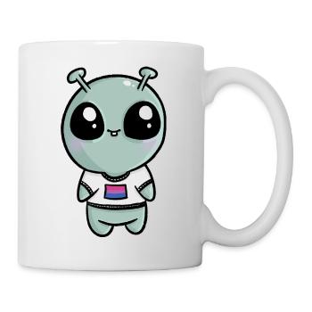 Cute Alien UFO Bisexual Bi Flag Flag LGBTQ - Mug - white - Right