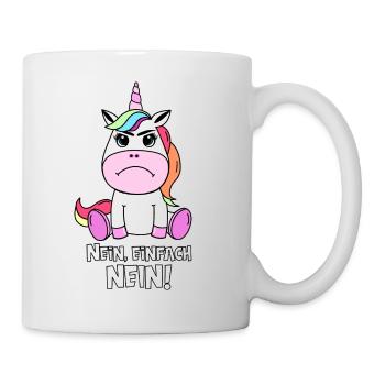 NEIN EINFACH NEIN Design mürrisches süßes Einhorn - Tasse - Weiß - Rechts