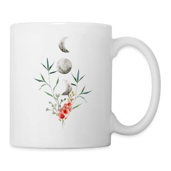 Lune florale - Mug blanc - blanc - Droite