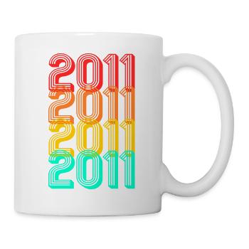 2011 né Né 2011 Cadeau Anniversaire - Mug blanc - blanc - Droite