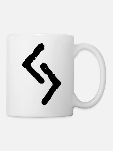 Elder Futhark Rune Jera - Buchstabe J - Tasse - Weiß