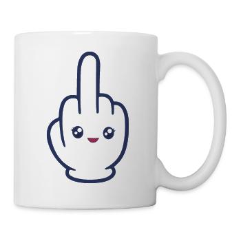 doigt d'honneur kawaii | cadeau mignon énervé - Mug blanc - blanc - Droite