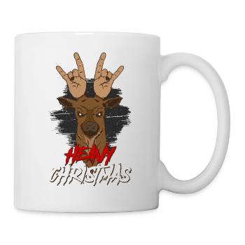 Rentier heavy metal Weihnachten - Tasse - Weiß - Rechts