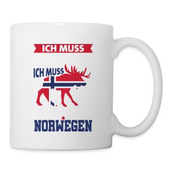 Norwegen Ich muss nur nach Norwegen - Tasse - Weiß - Rechts