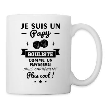 Papy bouliste,papi,pétanque,bouliste,petanque - Mug blanc - blanc - Droite
