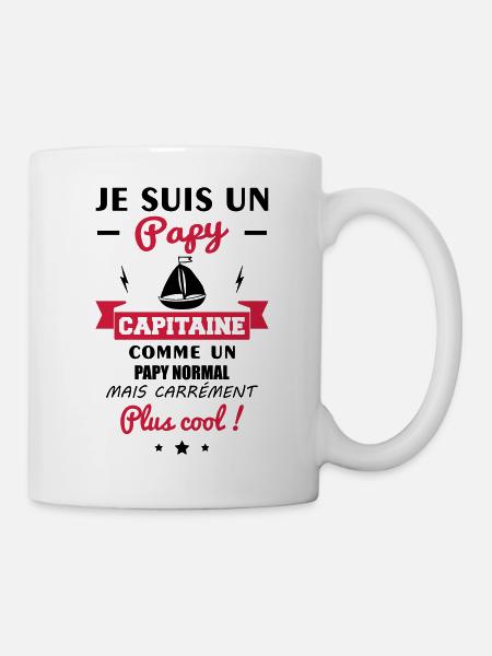 Papy capitaine, papy,bateau,capitaine,navire,marin - Mug blanc - blanc
