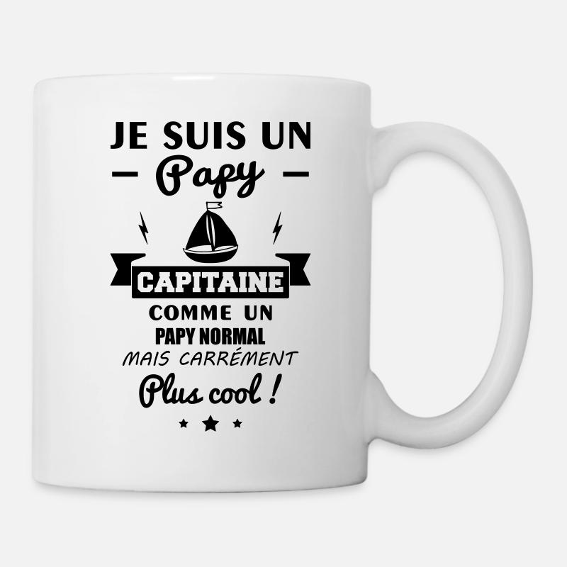Papy capitaine, papy,bateau,capitaine,navire,marin - Mug blanc - blanc