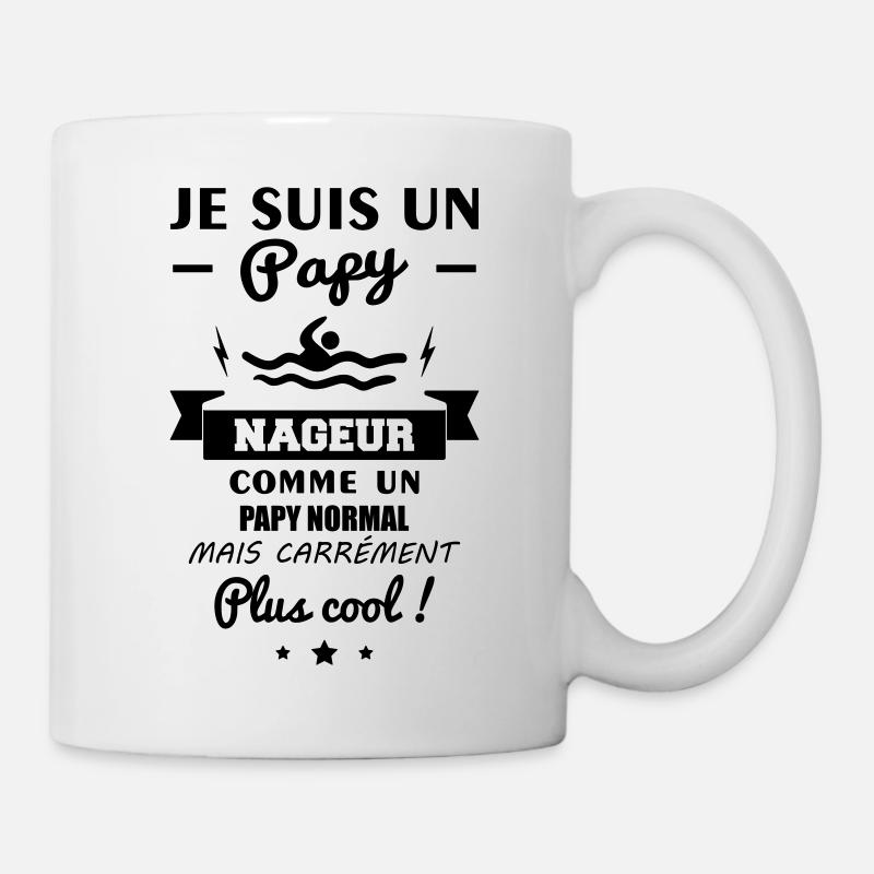 Papy nageur, grand-père, natation, piscine, cadeau - Mug blanc - blanc