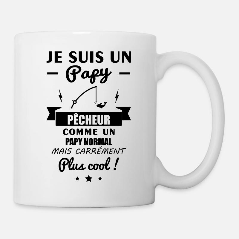 Papy pêcheur, cadeau pêche, grand-père, pêcheur - Mug blanc - blanc
