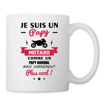 Papy motard - cadeau grand-père, moto, grand-père - Mug blanc - blanc - Droite