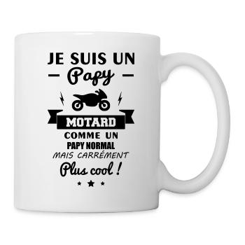 Papy motard - cadeau grand-père, moto, grand-père - Mug blanc - blanc - Droite